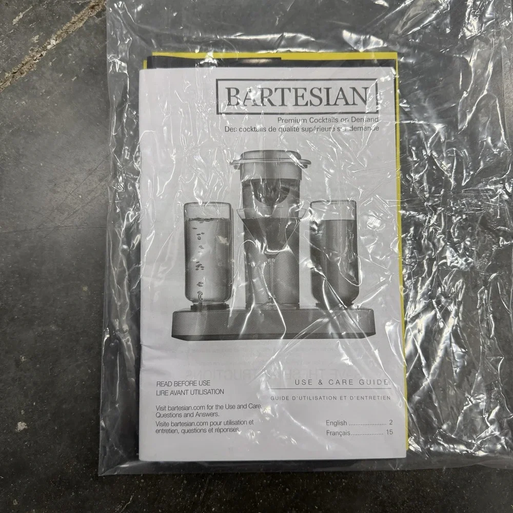 Bartesian Gray Cocktail Machine Touchscreen w/ Glass Bottles & Adapter